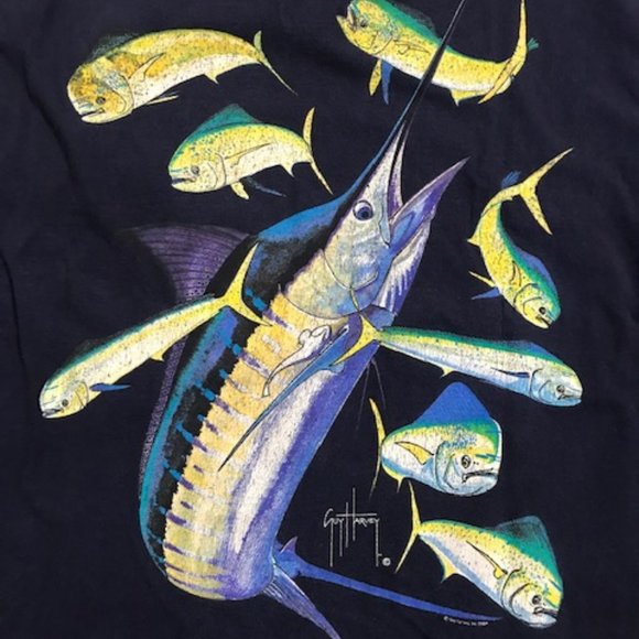 Guy Harvey Shirts Mens Guy Harvey Fishing Navy Tshirt Poshmark